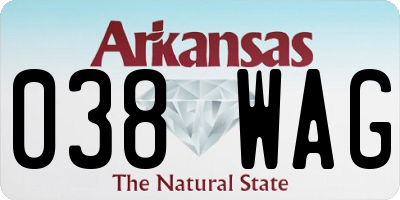 AR license plate 038WAG