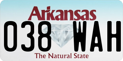 AR license plate 038WAH