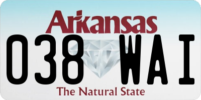 AR license plate 038WAI