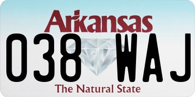 AR license plate 038WAJ
