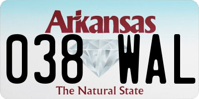AR license plate 038WAL