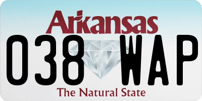 AR license plate 038WAP