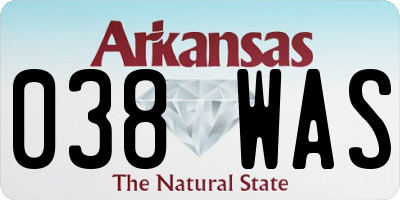 AR license plate 038WAS