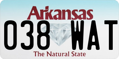 AR license plate 038WAT