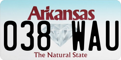 AR license plate 038WAU