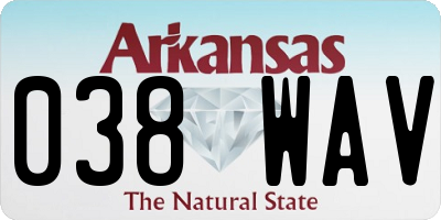 AR license plate 038WAV