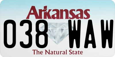 AR license plate 038WAW