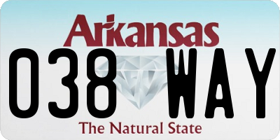 AR license plate 038WAY