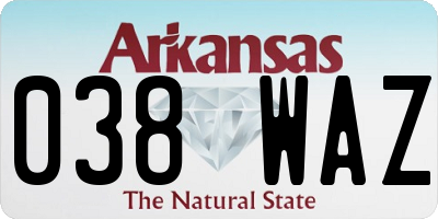 AR license plate 038WAZ