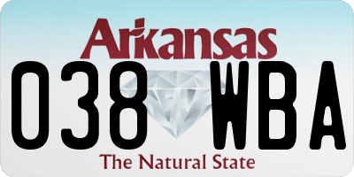 AR license plate 038WBA