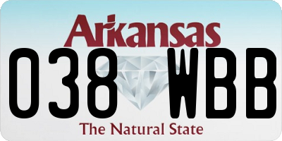 AR license plate 038WBB