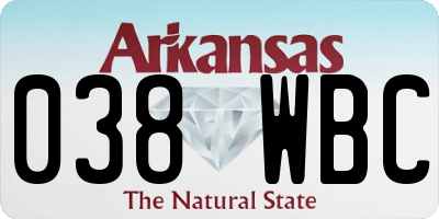 AR license plate 038WBC