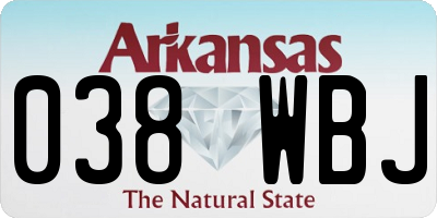 AR license plate 038WBJ