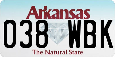 AR license plate 038WBK