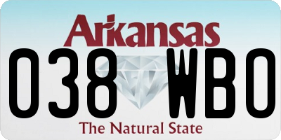 AR license plate 038WBO