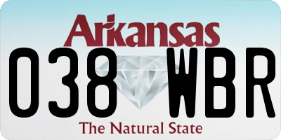 AR license plate 038WBR