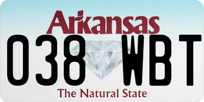 AR license plate 038WBT