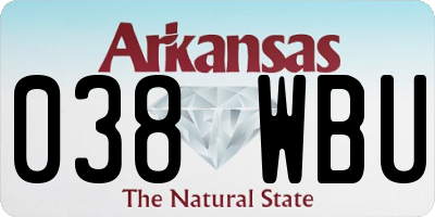 AR license plate 038WBU