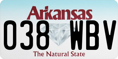 AR license plate 038WBV