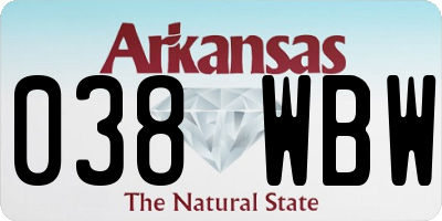 AR license plate 038WBW
