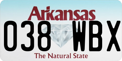 AR license plate 038WBX