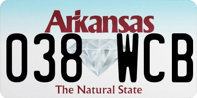 AR license plate 038WCB