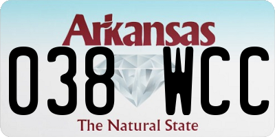 AR license plate 038WCC