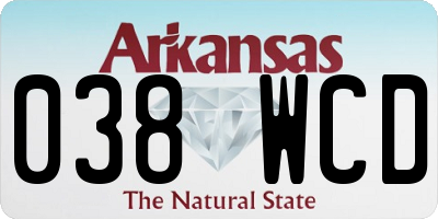 AR license plate 038WCD