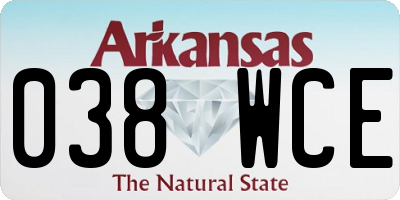 AR license plate 038WCE