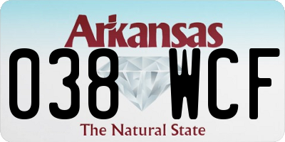 AR license plate 038WCF