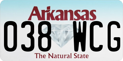 AR license plate 038WCG