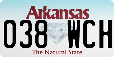 AR license plate 038WCH