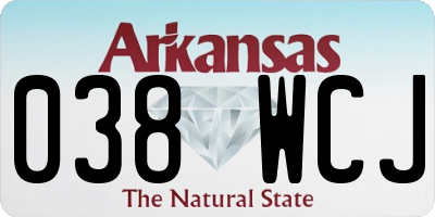 AR license plate 038WCJ