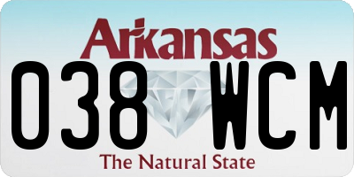 AR license plate 038WCM