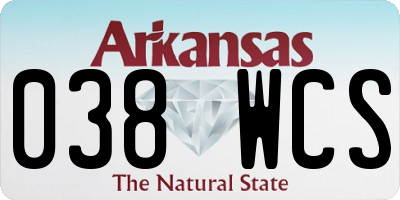 AR license plate 038WCS