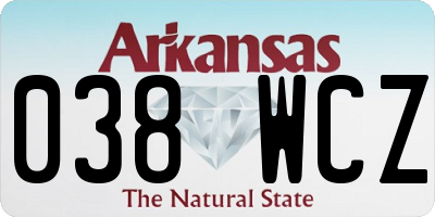 AR license plate 038WCZ