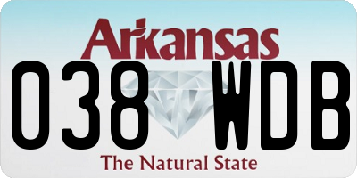 AR license plate 038WDB