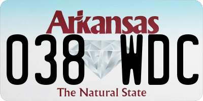 AR license plate 038WDC