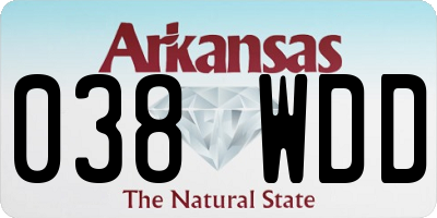 AR license plate 038WDD