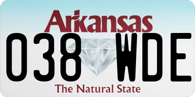 AR license plate 038WDE