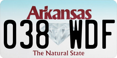 AR license plate 038WDF