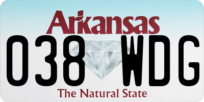 AR license plate 038WDG