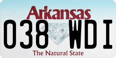 AR license plate 038WDI