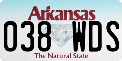 AR license plate 038WDS