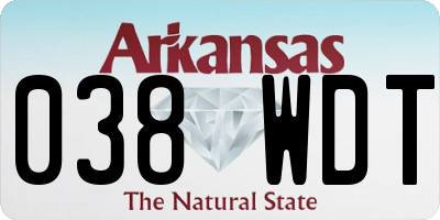 AR license plate 038WDT