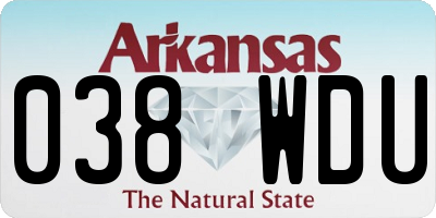 AR license plate 038WDU