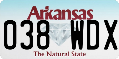 AR license plate 038WDX