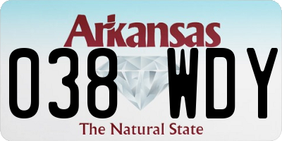 AR license plate 038WDY