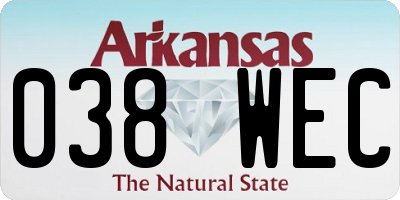 AR license plate 038WEC