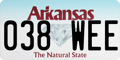 AR license plate 038WEE